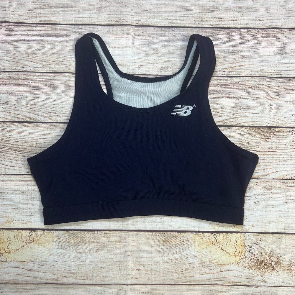 New Balance Navy Sports Bra Racerback Medium Support Workout Bra Medium
